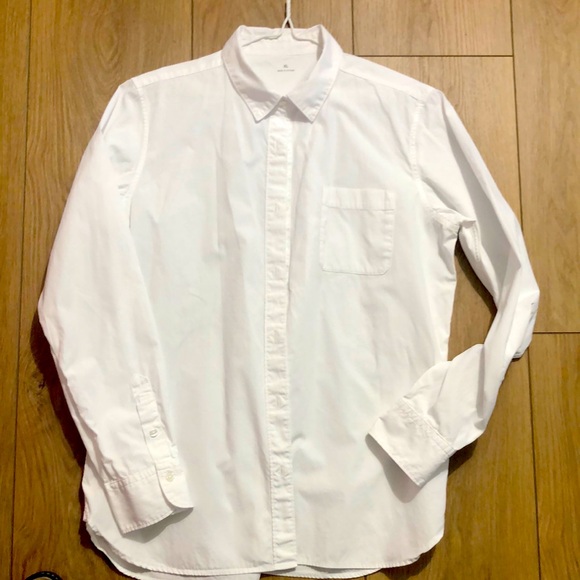 NEW with tags Muji cotton Wht shirt womens M/ L  (1st pic is mine/2nd for sale) - Picture 1 of 9